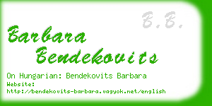 barbara bendekovits business card